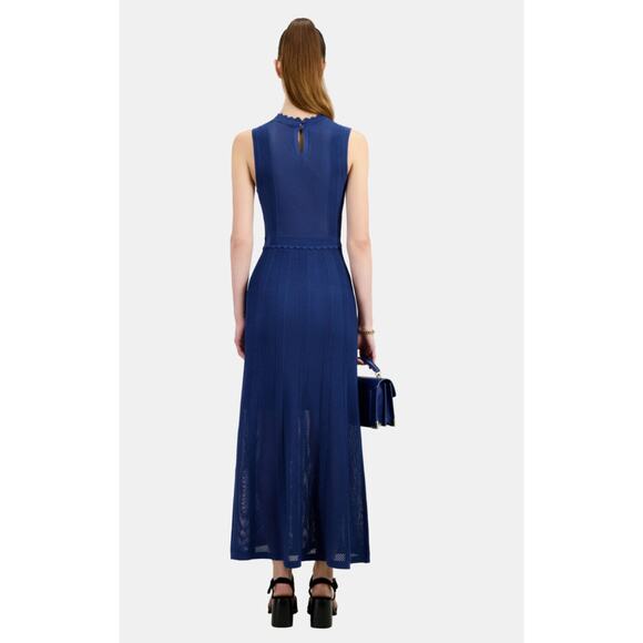 The Kooples Blue Open Knit Maxi Dress size Medium NWT - Picture 2 of 6